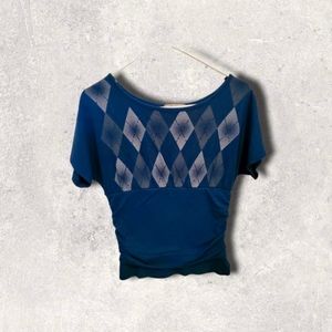 Women's Teal Round Neck Papaya Brand Blouse